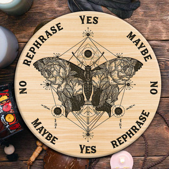 Deaths Head Hawkmoth Round Wood Sign - Thegiftio UK