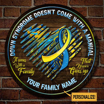 Down Syndrome Awareness Custom Round Wood Sign - Thegiftio UK