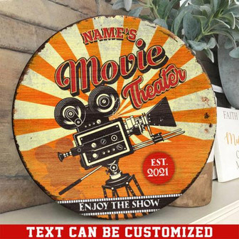 Enjoy The Show Custom Round Wood Sign - Thegiftio
