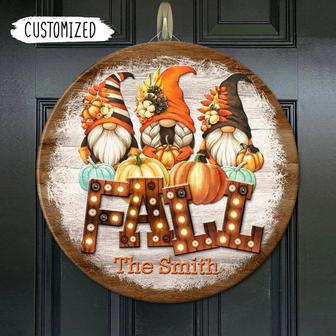 Fall Door Sign, Fall Decor, Pumpkin Decor Custom Round Wood Sign - Thegiftio UK