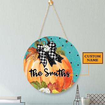 Fall Pumpkin Custom Round Wood Sign - Thegiftio UK