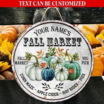 Farm Fresh You Pick Fall Market Custom Round Wood Sign - Thegiftio UK