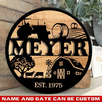 Farm House Custom Round Wood Sign - Thegiftio UK