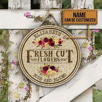 Floristry Fresh Cut Flowers Custom Round Wood Sign - Thegiftio UK