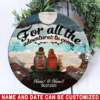 For All The Adventures Custom Round Wood Sign - Thegiftio UK