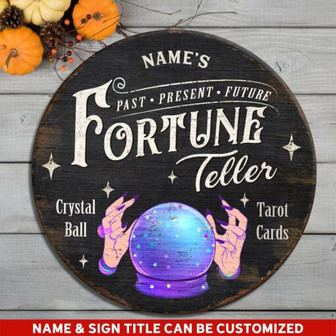Fortune Teller Tarot Card Custom Round Wood Sign - Thegiftio UK