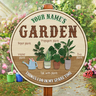 Garden Custom Round Wood Sign - Thegiftio