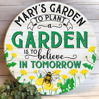 Gardening Lover Custom Round Wood Sign - Thegiftio UK