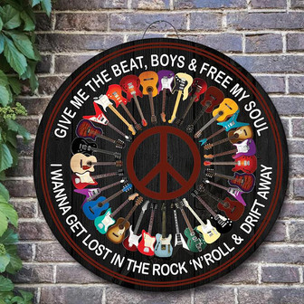 Give Me The Beat Boys And Free My Soul Round Wood Sign - Thegiftio UK