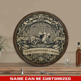 Home Wine Bar Custom Round Wood Sign - Thegiftio UK