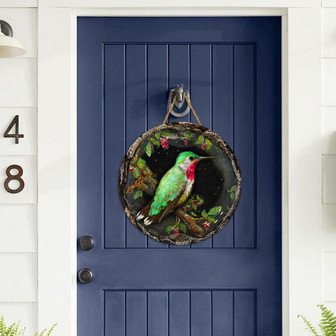 Hummingbird Decor Lovely Round Wood Sign - Thegiftio UK