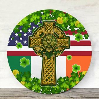 Irish Flag My Nation My Heritage Round Wood Sign - Thegiftio UK