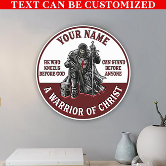 Knight Templar Custom Round Wood Sign - Thegiftio UK