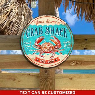Let's Get Cracking Custom Round Wood Sign - Thegiftio UK