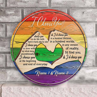 LGBT Support Custom Round Wood Sign - Thegiftio UK