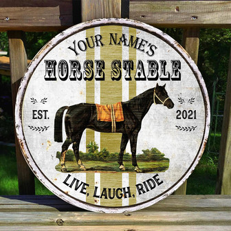 Live Laugh Ride Custom Round Wood Sign - Thegiftio UK