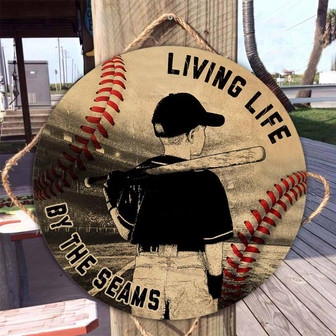 Living Life By The Seams Custom Round Wood Sign - Thegiftio UK