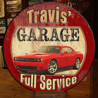 Mechanic Garage, Garage Sign. Custom Round Wood Sign - Thegiftio