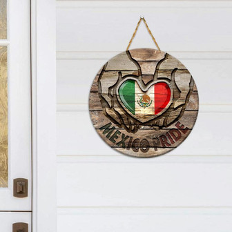 Mexico Pride Round Wood Sign - Thegiftio UK