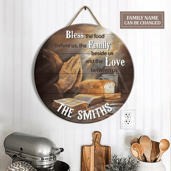 Morning Prayer Custom Round Wood Sign - Thegiftio UK