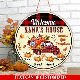 Nanas Little Pumpkins Custom Round Wood Sign - Thegiftio UK