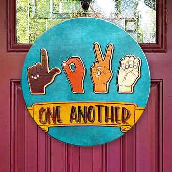 One Another Round Wood Sign - Thegiftio UK