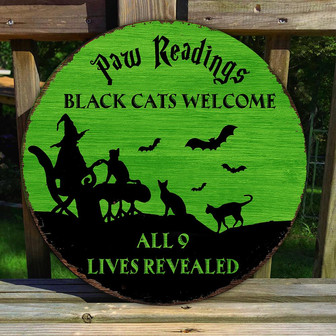 Paw Readings Round Wood Sign - Thegiftio UK