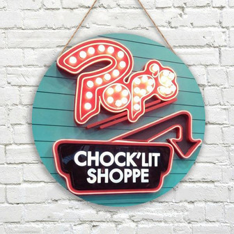 Riverdale Pop's Chock'lit Shoppe Metal Wall Sign Round Wood Sign - Thegiftio