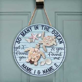 So Many In The Ocean Turtle Round Wood Sign - Thegiftio UK