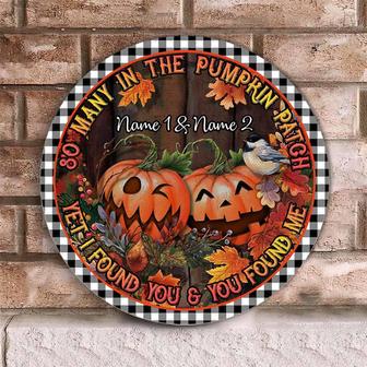 So Many In The Pumpkin Patch Autumn Custom Round Wood Sign - Thegiftio UK