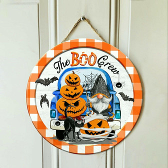 The Boo Crew Round Wood Sign - Thegiftio
