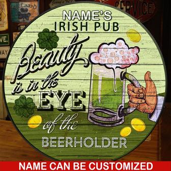 The Irish Beer Lover Irish Pub Custom Round Wood Sign - Thegiftio UK