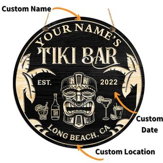 Wooden Drinks Totem Pole Custom Round Wood Sign - Thegiftio