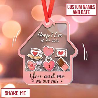 Personalized Couple House Shaker Wooden Ornament Couple Valentine Gift | Mazezy