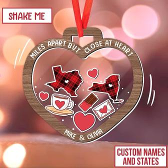 Personalized Couple Shaker Ornament Long Distance Couple Valentine Gift | Mazezy