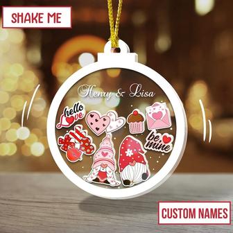 Personalized Gnomes Couple Shaker Ornament Custom Couple Valentine Gift | Mazezy