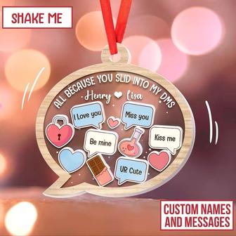 Personalized Online Dating Couple Wooden Ornament Custom Valentine Gift | Mazezy