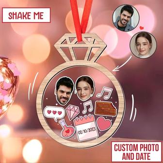 Personalized Wedding Wooden Ornament Photo Couple Valentine Gift | Mazezy