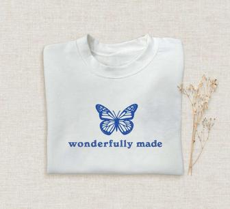 Butterfly Embroidered Sweatshirt Crewneck Sweatshirt For Men And Women | Mazezy