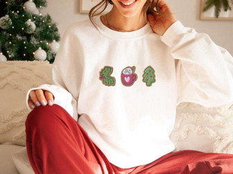 Christmas Cookie Embroidered Sweatshirt Crewneck Sweatshirt For Men And Women | Mazezy