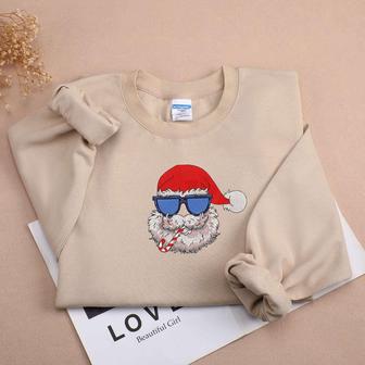 Christmas Embroidered Sweatshirt, Funny Santa Christmas Sweater, Christmas Gift | Mazezy