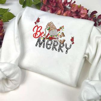 Christmas Gnomes Machine Embroidery Sweatshirt, Best Gift For Christmas | Mazezy