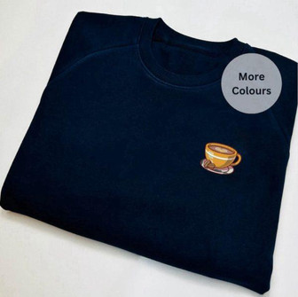 Coffee Embroidered Sweatshirt Crewneck Sweatshirt For Men And Women | Mazezy