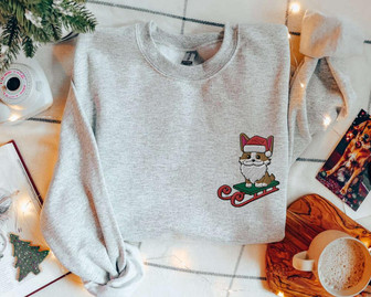 Dog Christmas Sweatshirt Embroidered Xmas Sweater For Dog Lovers | Mazezy