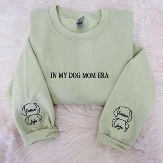 Dog Mom Sweatshirt, Hoodie Embroidered with Dog Ear, Name, Unique Gift for Dog Mom | Mazezy