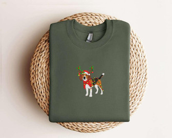 Embroidered Beagle Dog Christmas Sweatshirt Xmas Dog Sweatshirt For Family | Mazezy