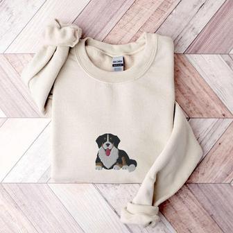Embroidered Bernese Mountain Dog Sweatshirt, Bernese Mountain Dog Gifts | Mazezy