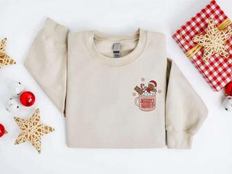 Embroidered Christmas Gingerbread Coffee Cookies Sweatshirt, Gift For Christmas | Mazezy