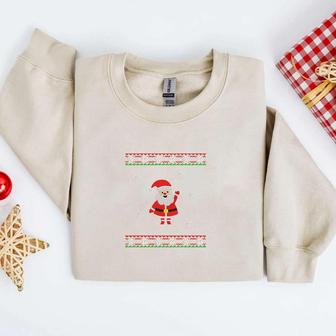Embroidered Christmas Santa Sweatshirt, Christmas Embroidered Sweater For Family | Mazezy UK