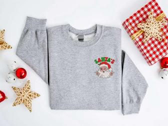 Embroidered Christmas Santa Sweatshirt, Santa Christmas Sweater For Men And Women | Mazezy UK
